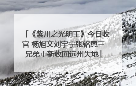 《紫川之光明王》今日收官 杨旭文刘宇宁张铭恩三兄弟重新收回远州失地