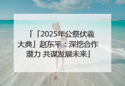 「2025年公祭伏羲大典」赵东平：深挖合作潜力 共谋发展未来