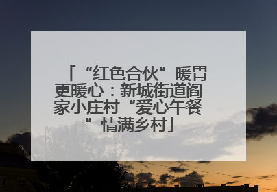 “红色合伙”暖胃更暖心：新城街道阎家小庄村“爱心午餐”情满乡村