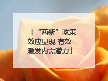 “两新”政策效应显现 有效激发内需潜力