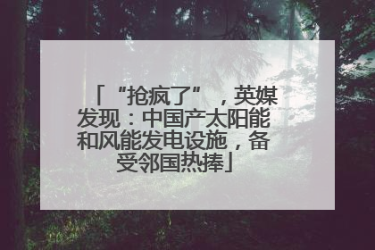 “抢疯了”，英媒发现：中国产太阳能和风能发电设施，备受邻国热捧