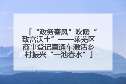 “政务春风”吹暖“致富沃土”——莱芜区商事登记直通车激活乡村振兴“一池春水”