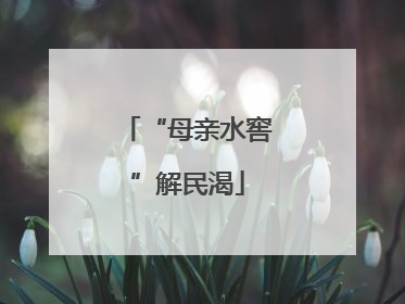 “母亲水窖”解民渴