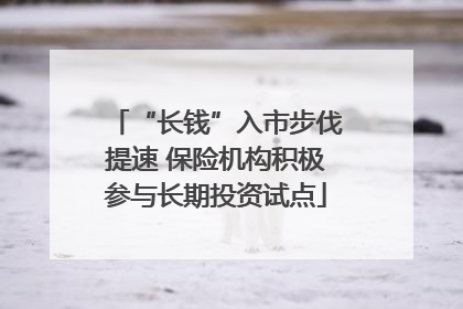 “长钱”入市步伐提速 保险机构积极参与长期投资试点
