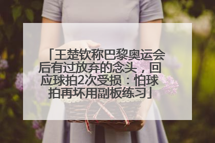 王楚钦称巴黎奥运会后有过放弃的念头，回应球拍2次受损：怕球拍再坏用副板练习