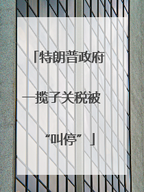 特朗普政府一揽子关税被“叫停”