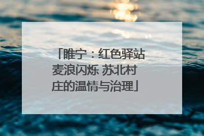 睢宁：红色驿站麦浪闪烁 苏北村庄的温情与治理