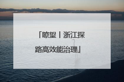 瞭望丨浙江探路高效能治理
