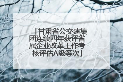 甘肃省公交建集团连续四年获评省属企业改革工作考核评估A级等次