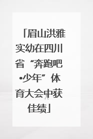 眉山洪雅实幼在四川省“奔跑吧•少年”体育大会中获佳绩