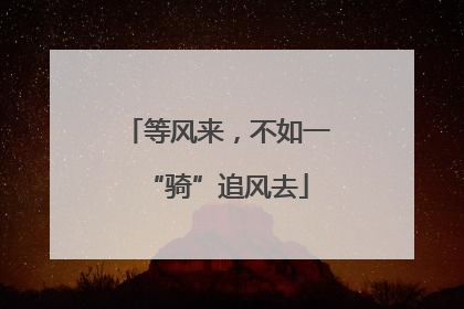 等风来，不如一“骑”追风去