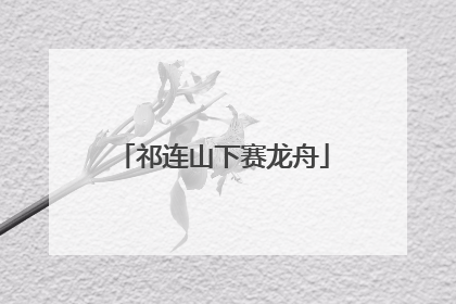 祁连山下赛龙舟