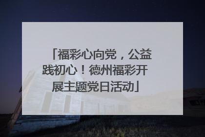 福彩心向党，公益践初心！德州福彩开展主题党日活动