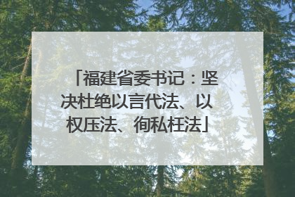 福建省委书记：坚决杜绝以言代法、以权压法、徇私枉法