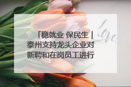 稳就业 保民生｜泰州支持龙头企业对新聘和在岗员工进行实训——到岗就能用 用了就见效