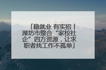 稳就业 有实招丨潍坊市整合“家校社企”四方资源，让求职者找工作不孤单