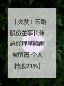 突发！云路股份董事长兼总经理李晓雨被留置 个人持股21%