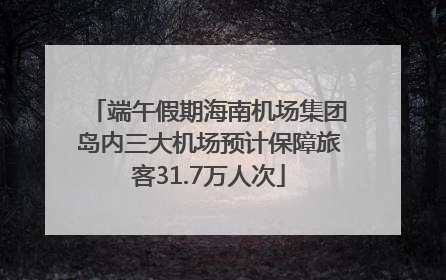 端午假期海南机场集团岛内三大机场预计保障旅客31.7万人次