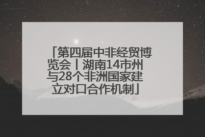 第四届中非经贸博览会丨湖南14市州与28个非洲国家建立对口合作机制