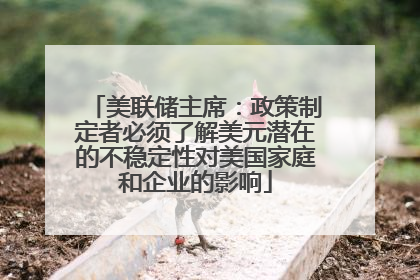 美联储主席：政策制定者必须了解美元潜在的不稳定性对美国家庭和企业的影响