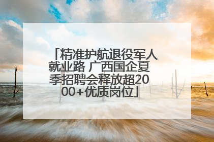 精准护航退役军人就业路 广西国企夏季招聘会释放超2000+优质岗位