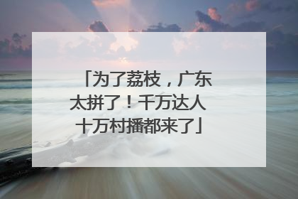 为了荔枝，广东太拼了！千万达人十万村播都来了