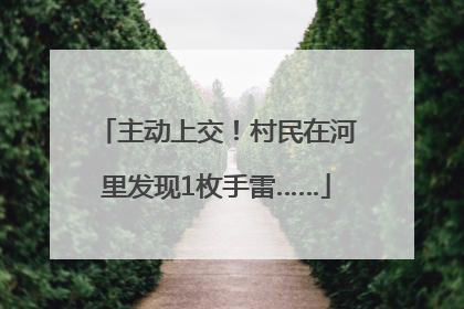 主动上交！村民在河里发现1枚手雷……