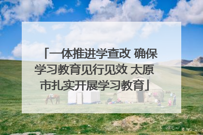 一体推进学查改 确保学习教育见行见效 太原市扎实开展学习教育