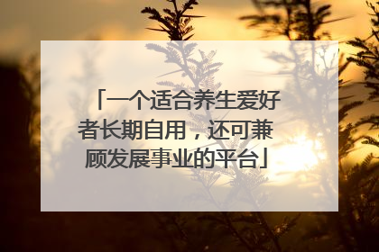 一个适合养生爱好者长期自用,还可兼顾发展事业的平台