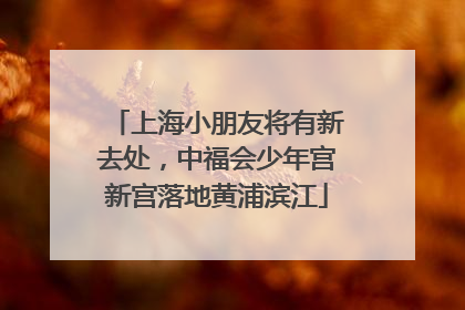 上海小朋友将有新去处，中福会少年宫新宫落地黄浦滨江