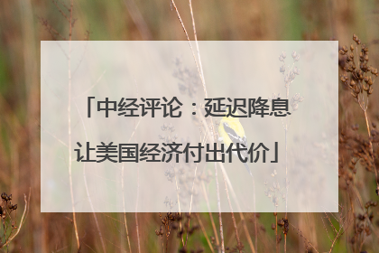 中经评论：延迟降息让美国经济付出代价