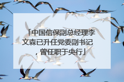 中国信保副总经理李文森已升任党委副书记，曾任职于央行