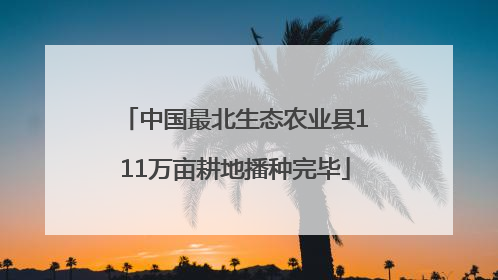 中国最北生态农业县111万亩耕地播种完毕