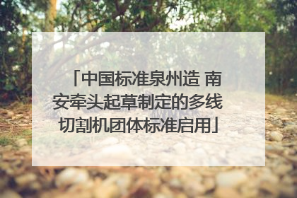 中国标准泉州造 南安牵头起草制定的多线切割机团体标准启用