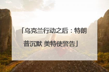 乌克兰行动之后：特朗普沉默 美特使警告