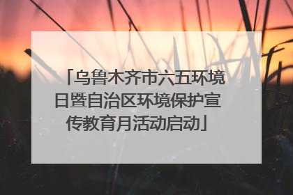 乌鲁木齐市六五环境日暨自治区环境保护宣传教育月活动启动