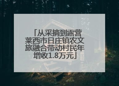 从采摘到露营 莱西市日庄镇农文旅融合带动村民年增收1.8万元