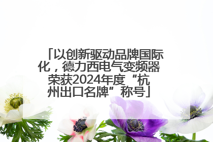 以创新驱动品牌国际化，德力西电气变频器荣获2024年度“杭州出口名牌”称号