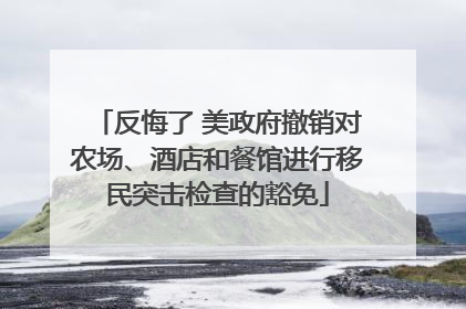 反悔了 美政府撤销对农场、酒店和餐馆进行移民突击检查的豁免