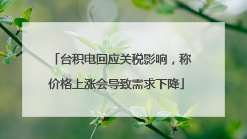 台积电回应关税影响，称价格上涨会导致需求下降