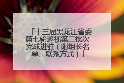 十三届黑龙江省委第七轮巡视第二批次完成进驻（附组长名单、联系方式）