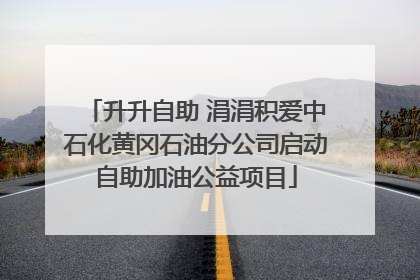 升升自助 涓涓积爱中石化黄冈石油分公司启动自助加油公益项目