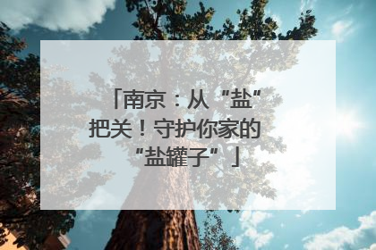 南京：从“盐”把关！守护你家的“盐罐子”