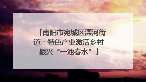 南阳市宛城区溧河街道：特色产业激活乡村振兴“一池春水”