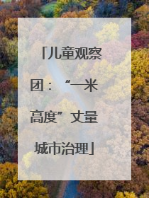 儿童观察团：“一米高度”丈量城市治理