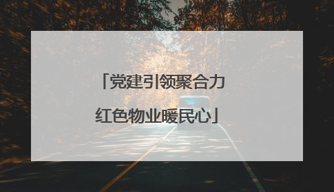 党建引领聚合力 红色物业暖民心