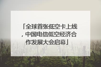 全球首张低空卡上线，中国电信低空经济合作发展大会启幕