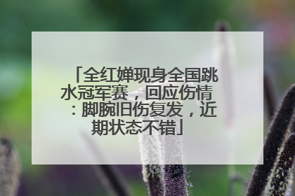 全红婵现身全国跳水冠军赛，回应伤情：脚腕旧伤复发，近期状态不错