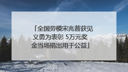 全国劳模宋兆普获见义勇为表彰 5万元奖金当场捐出用于公益