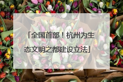 全国首部！杭州为生态文明之都建设立法